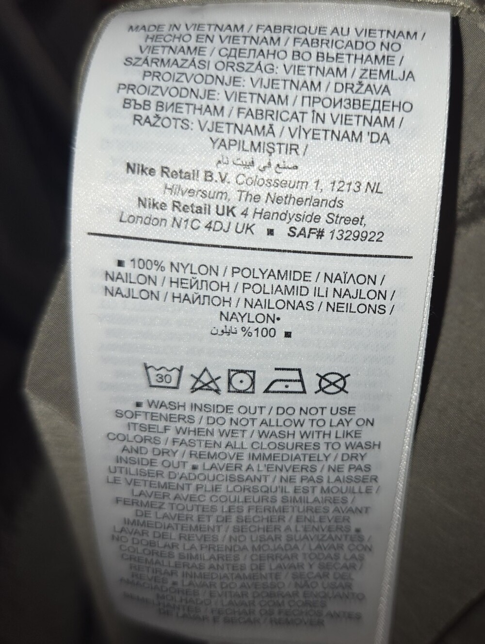 NWOT Nike Sportswear Tech Pack Repel Long Hooded Parka Coat in Taupe - Picture 9 of 9